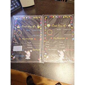 First Day Of / Last Day Of Metal Tin Signs 8" x 12" Set of 2 School Photo Props